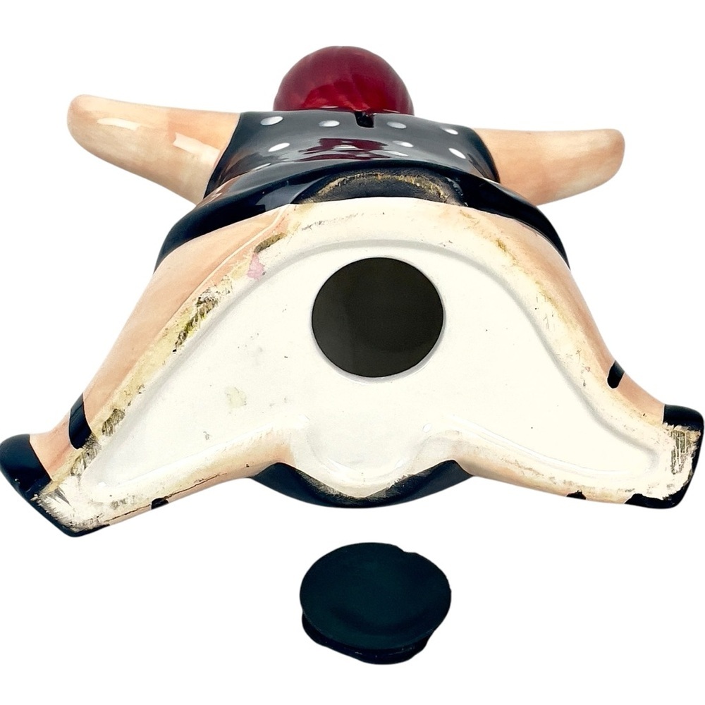 Rare Retro Polka Dot Swimsuit Piggy Bank | Unique Hand-Painted Ceramic Decor - Picture 9 of 15